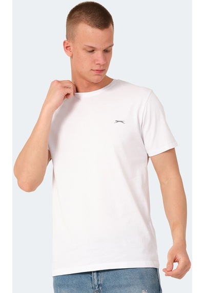 Slazenger VEDA Erkek Baskılı Beyaz Tişört