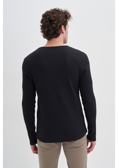 Cazador 51640 Erkek Bisiklet Yaka Sweatshirt Siyah