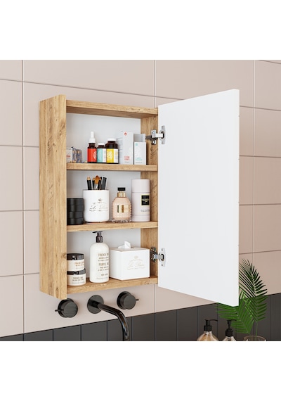 Roomart Kulpsuz Tek Kapaklı Atlantik-beyaz 40 Cm Mini Aynalı Atlantik Çam - Beyaz Roomart Kulpsuz Tek Kapaklı Atlantik-beyaz 40 Cm Mini Aynalı Atlantik Çam - Beyaz