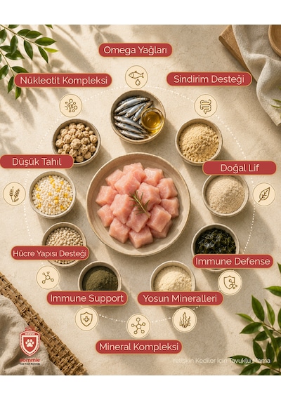 Nommıe Yetişkin Kediler İçin Tavuklu Mama