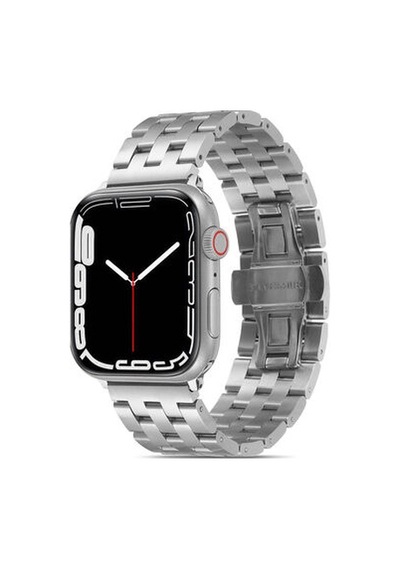 Apple Watch Uyumlu Ultra 49mm Kordon Krd-20 Metal Strap Kayış - Siyah