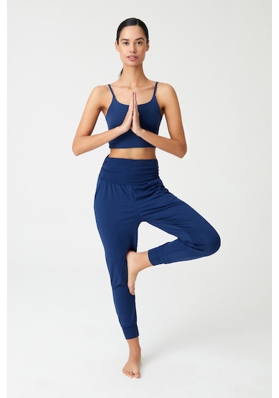 Los Ojos Lacivert Beli Lastikli Şalvar Görünümlü Harem Pantolon Yoga Joggers Lacivert Lacivert