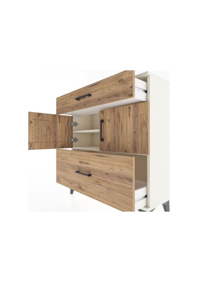 Arges Şifonyer 2 Raflı 2 Çekmeceli 2 Kapaklı 88x30x96 Aytaşı-çam Aytaşı