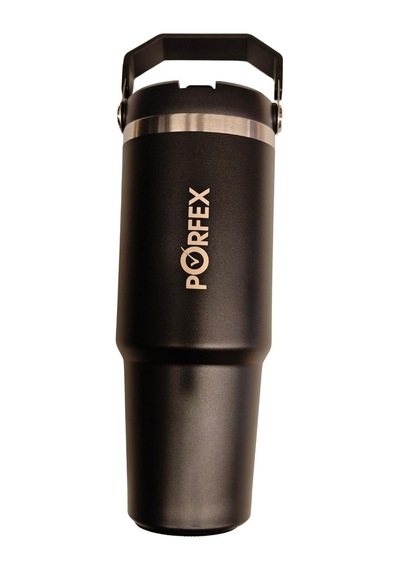 Porfex Pipetli Siyah Termos 1lt. Beyaz