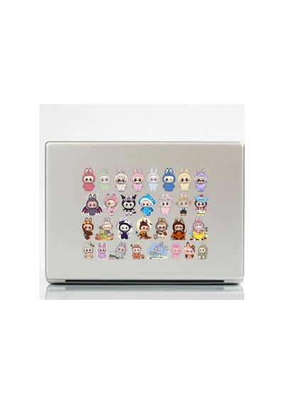 Sevimli Canavarlar Sticker Seti - Etiket Seti Sketchbook Çok Renkli