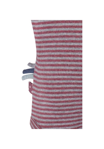 Organicera Organik Uzun Kollu Kimono Bebek Body, Çizgili , Bordeaux Melange Bordo