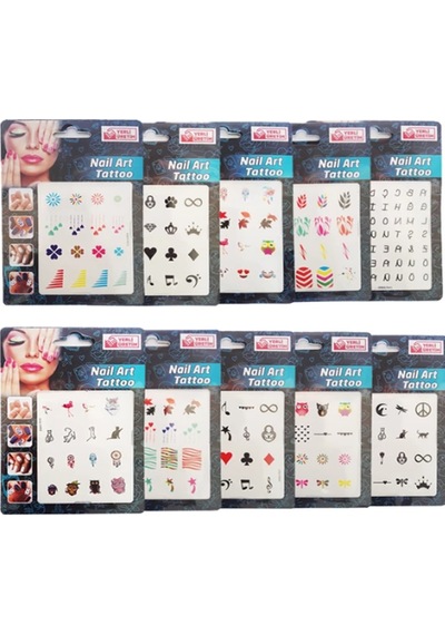 Nail Art Tattoo Tırnak Dövmesi 10'lu Paket