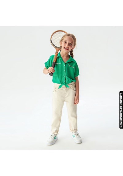 Xo Kids Kız Beli Büzgülü Pantolon 4-8 Yaş 54713 Kpnt09079 Krem