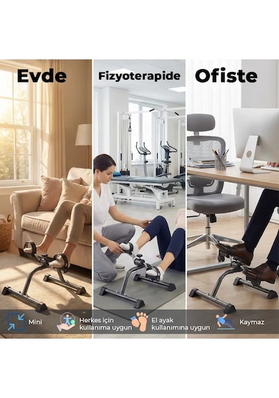 Mini Pedal Egzersiz Kondisyon Bisikleti Taşınabilir Dirençli Ev Aleti El Ve Ayak Pedallı Spor Cihazı