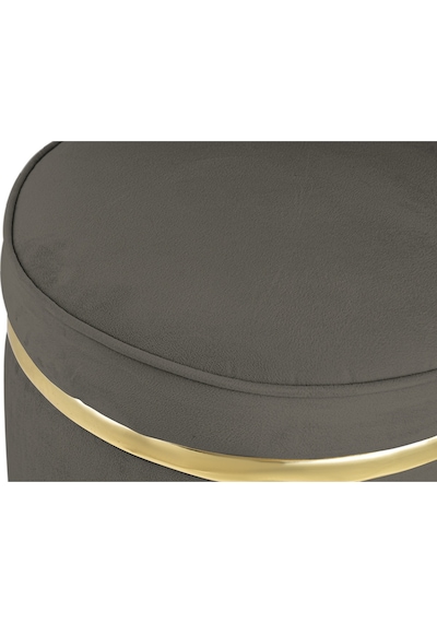 Zerafet Gold Kaplama Luxery Puf-antrasit Babyface Kumaş Pofuduk Oturma Pufu&makyaj Pufu&bench