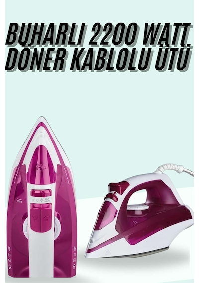 Buharlı - 350 - Ütü 2200 Watt Seramik Tabanlı Tnabilir - Csmo-tex - Kablolu Ütü
