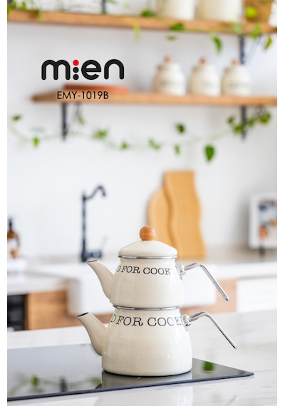 Mien Çaydanlık Takımı Emaye Doroty Fildişi Emy-1019b Fildişi
