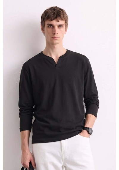 Barrels And Oıl Erkek Uzun Kollu Sweatshirt - Siyah Siyah