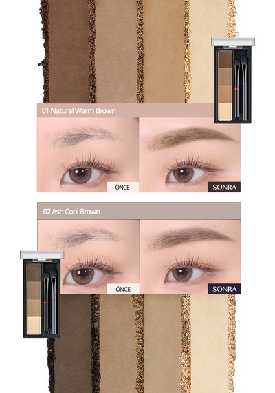 Sıcak Alt Tonlu Kaş Farı Paleti Clıo Kill Brow Shaping Powder Brow 01 Natural Warm Brown 01