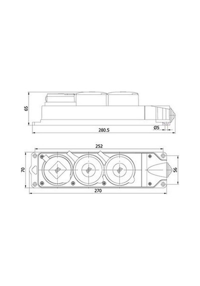 Mete Enerji 3x25a. 2 Ad./1x16a. 1 Ad. Üçlü Grup Priz 401051