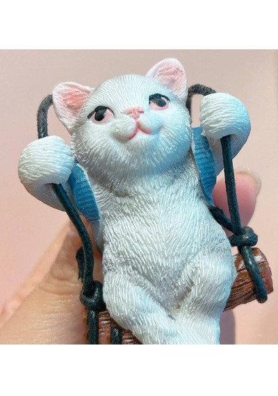Sallanan Kedi Polyester Duvar Balkon Bahçe Süsü 5 Farklı Renk 01