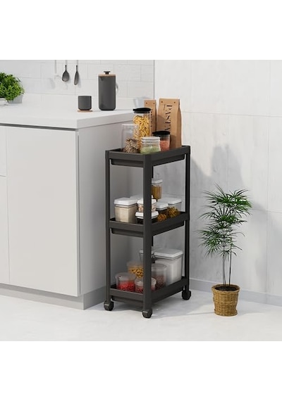 3 Katlı Tekerlekli Raf Ünitesi - 36x71x23 Cm Dar Alan Düzenleyici - Mutfak Ve Banyo Için Aletsiz Kurulum Servis Arab Diğer 3 Katlı Tekerlekli Raf Ünitesi - 36x71x23 Cm Dar Alan Düzenleyici - Mutfak Ve Banyo Için Aletsiz Kurulum Servis Arab Diğer
