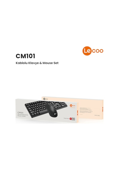 Lecoo CM101 USB Kablolu Türkçe Q Klavye & Mouse Set