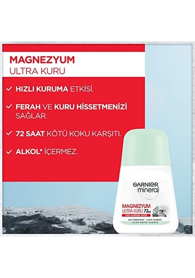 Garnier 3'lü Mineral Magnezyum Ultra Kuru Roll-on Deodorant Seti