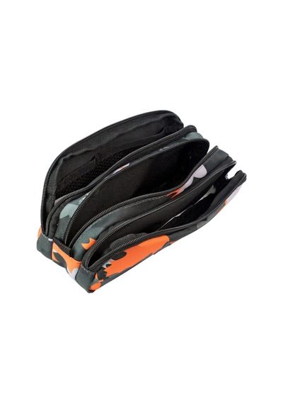 Jacbag Trıple Pouch-üç Bölmeli Kalem Kutusu Triple Pouch-turuncu Camoflora renkli