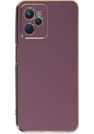 Gld-spt- Newface Realme C35 Kılıf Volet Silikon - Mor