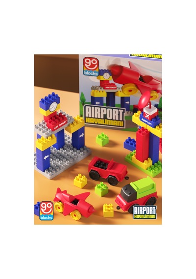 Go Blocks Airport 100 Parça Yapı Blok Seti Yapı Oyuncakları Mega Blok