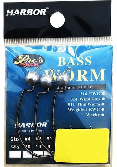 Harbor Sh53 Bass Worm No:1/0 4 Pcs Jig Head