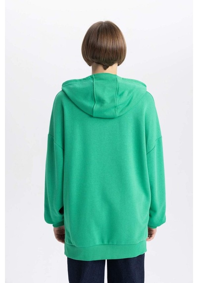 Defacto Oversize Geniş Kalıp Polo Yaka Sweatshirt B7834axnsgn48 Yeşil