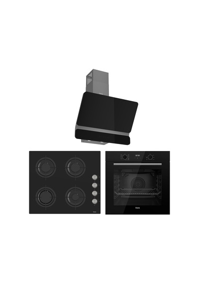 Ferre Flowart Lumora Elite Siyah 3'lü  QBL63CS-CS205-D080 Ankastre Set