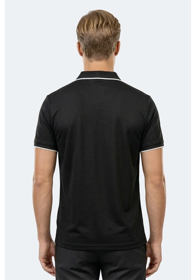 Slazenger Zıther Erkek Polo Yaka Siyah Tişört