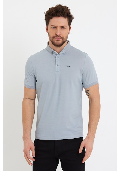 Jeus Erkek Pike Lacoste Kumaş Yakalı Mavi Tshirt