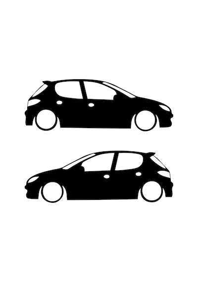 Peugeot 206 Plus Sticker Peugeot Sticker 206 Gölge Sticker