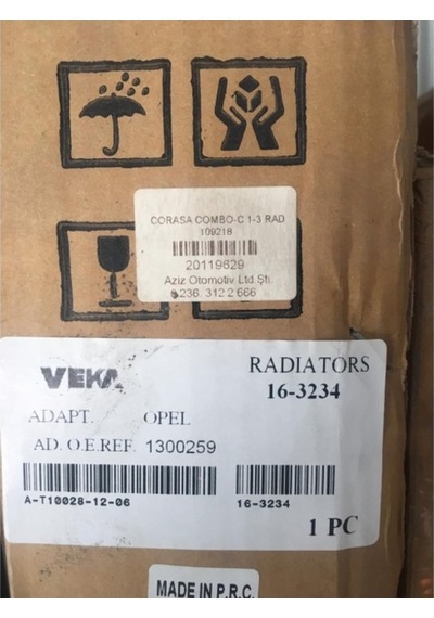 Opel Corsa C 1.3 Cdti 00-06 Su Radyatörü Veka 16-3234 1300259 521468088