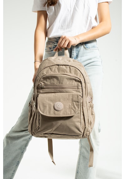 Nemo Bags Açık Vizon Unisex Okul Çantası, Crinkle Su Geçirmez Kumaş, Laptop Seyahat Sırt Çantası, 24 Lt, 40x30cm Diğer