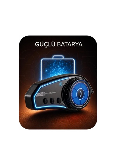 İtercom Motorsiklet Bluetooth Kask İnterkom Kulaklık Bt35 Siyah Yol Arkadaşı Ses Ünitesi