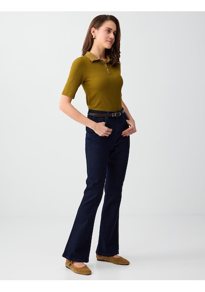 Jimmy Key Mid Rodeo Bol Paça Yüksek Bel Uzun Denim Pantolon 6sw185663986 Çok Renkli