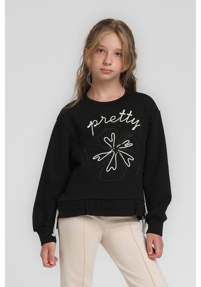 Xo Kids Kız Çocuk Sweatşirt 10-14 Yaş 36074 Siyah