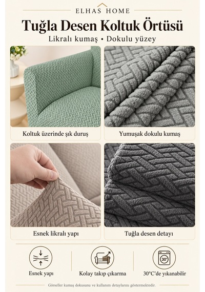 Likralı Kumaş Tuğla Desen 3311 Koltuk Örtüsü Kanepe, Koltuk Kılıfı Yıkanabilir, Esnek 1 Adet Mint Yeşil - 934386711 Mint Yeşil Likralı Kumaş Tuğla Desen 3311 Koltuk Örtüsü Kanepe, Koltuk Kılıfı Yıkanabilir, Esnek 1 Adet Mint Yeşil - 934386711 Mint Yeşil