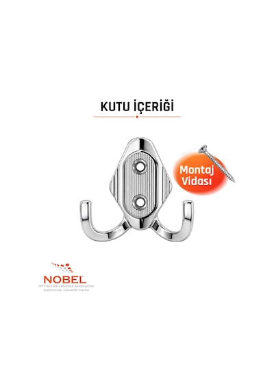 Has Askı, Metal Vestiyer Askısı, 14 Gr, Dolap Ve Duvar Askılığı, Krom Vidalı