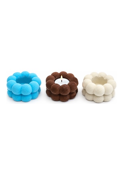 Dekoratif Mumluk Modern Yuvarlak Tasarımlı Tealight Mum Standı Ev, Salon, Masa Ve Dekoratif Mumluk Çok Renkli