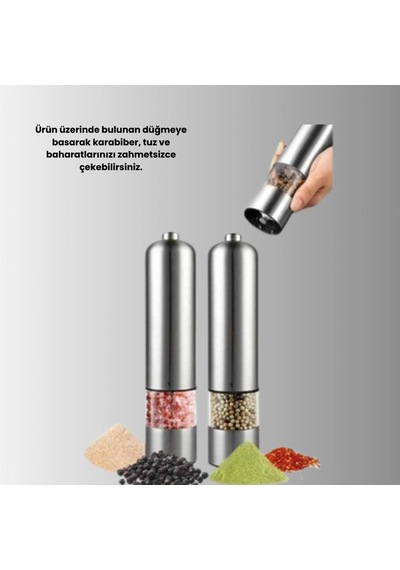 Otomatik Işıklı Baharat Değirmeni Tek Elle Kullanım Paslanmaz Gövde Çok Renkli