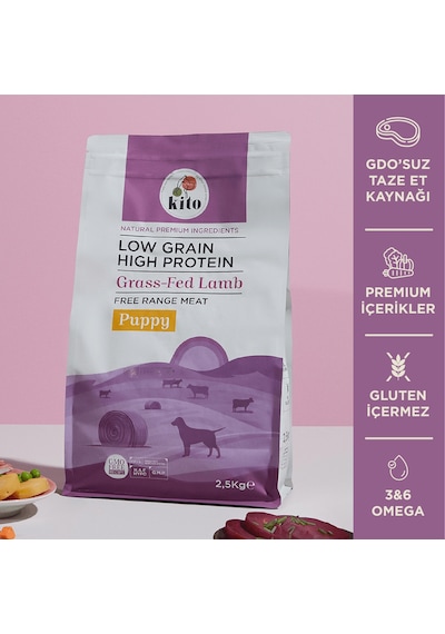Kito Doğal Besi Kuzu Etli Yavru Köpek Maması 2.5 KG