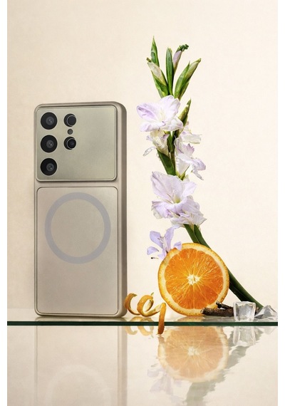 Samsung Galaxy S23 Ultra Uyumlu Kamera Korumalı Magsafe Wireless Şarj Özellikli Full Glass Arka Kapak
