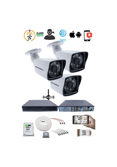3 Kameralı Güvenlik Seti - 5mp Sony Seculens Kdj-3s-6al-kk-p-v1
