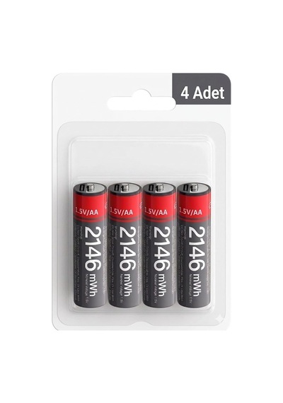 Lexroo Yp88 4 Adet Şarj Edilebilir Yüksek Verimli 1430 Mah 1.5v Aa Pil - Siyah