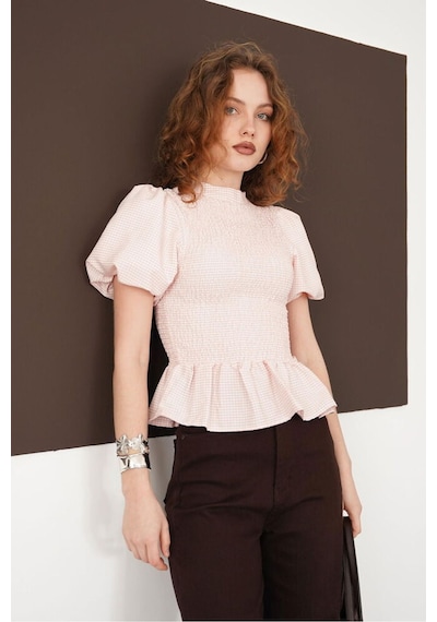Verymoda Gipeli Bisiklet Yaka T Bluz D2999 Pudra
