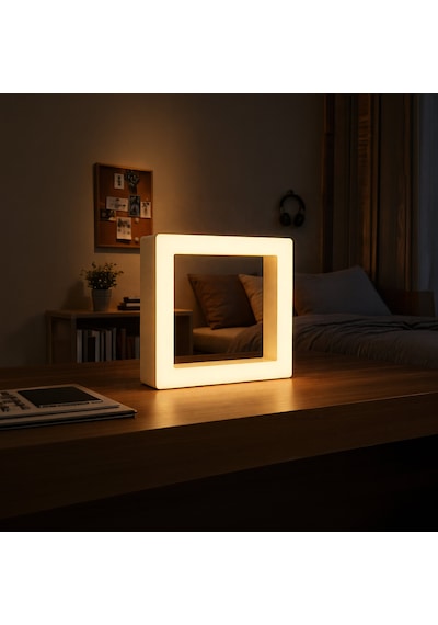 Fibrika Store Framelight Kare Duvar Ve Masa Lambası Beyaz