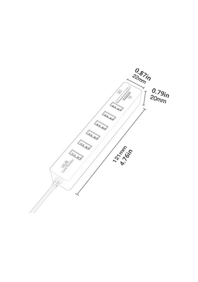 6 Port Usb Microsd Tf Sd Çoklayıcı Hub 4691A Kart Okuyucu Laptop