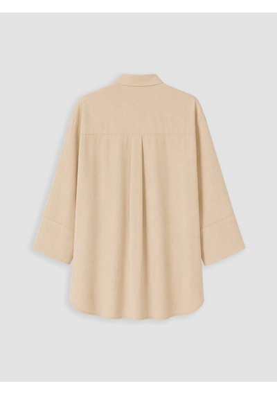 Lcw Studıo Bej Oversize Kadın Gömlek