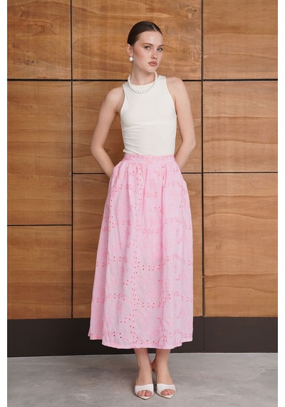 Verymoda Brode Uzun Etek - F2080 Pembe